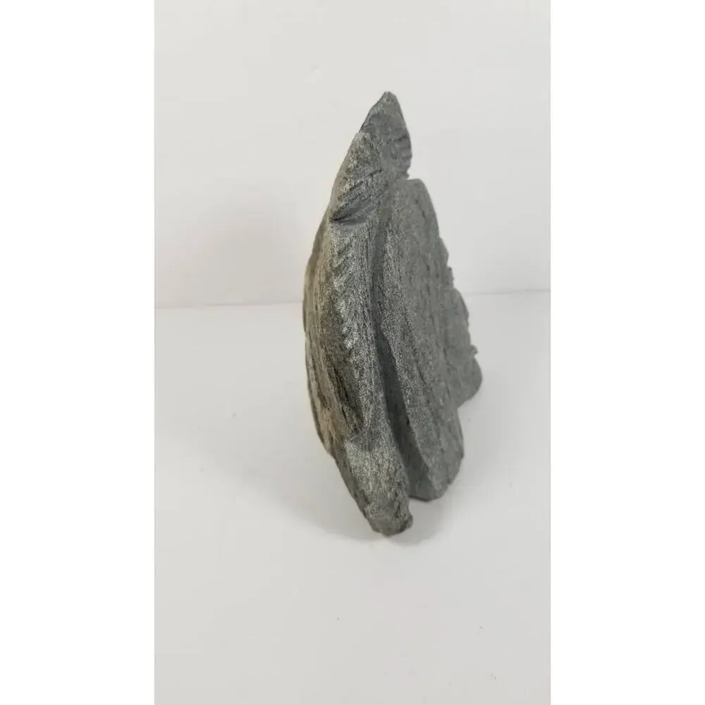 Vintage Native American Stone Bust, Hand Carved Head Profile Statue Signed 6